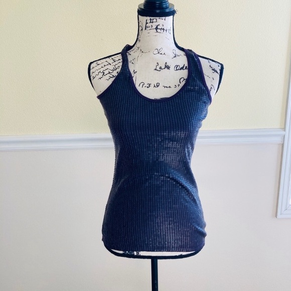 NEW CALVIN KLEIN PURPLE SEQUIN TANK TOP - Picture 1 of 8